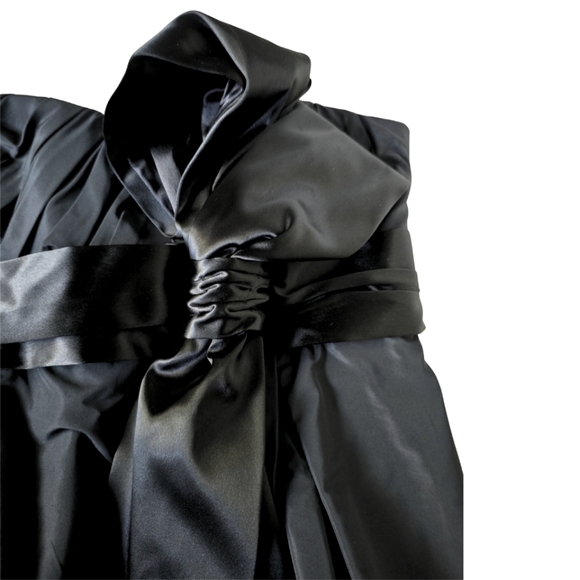 Dolce & Gabbana Black Strapless Bow Mini Dress Silk Cocktail Bustier Size IT 42 - Picture 3 of 10